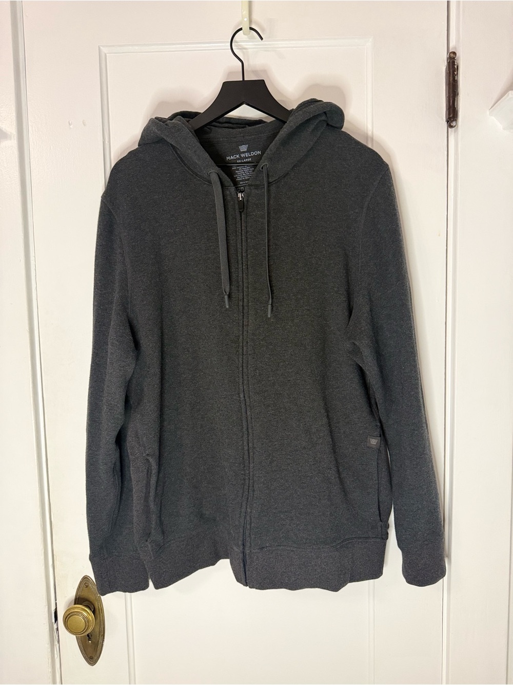Mack Weldon Dark Gray Men's Full-Zip Hoodie Sweater